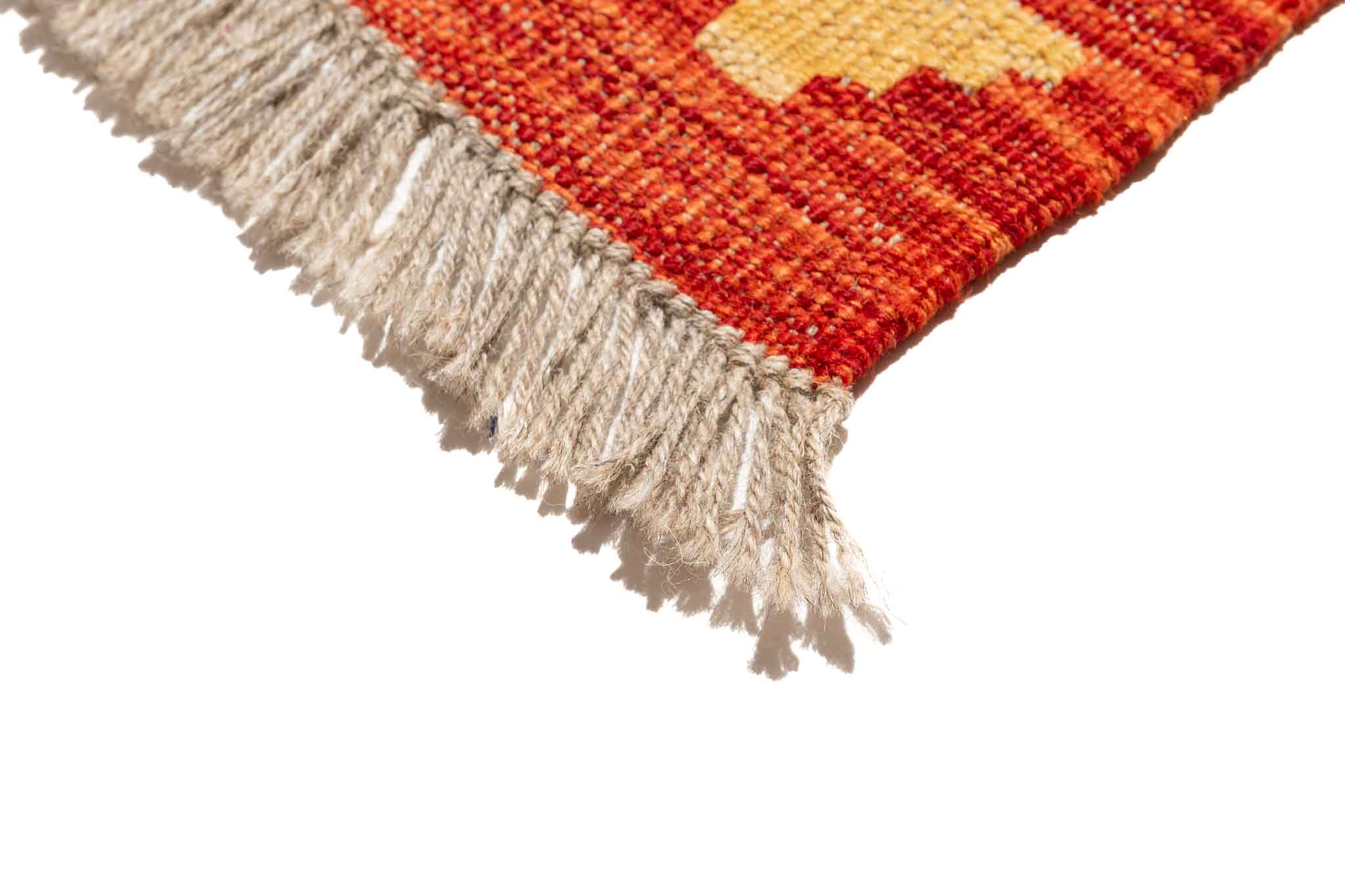 Handgewebter Kelim-Teppich aus Schurwolle, 200 × 296 cm