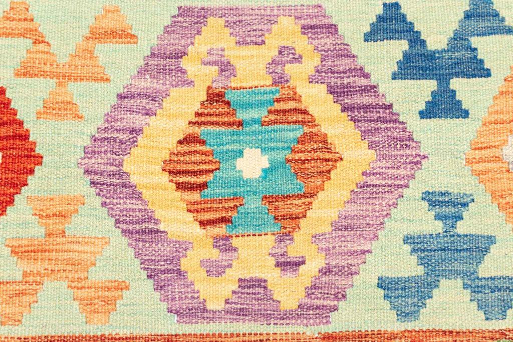 Handgewebter Kelim-Teppich aus Schurwolle, 203 × 297 cm