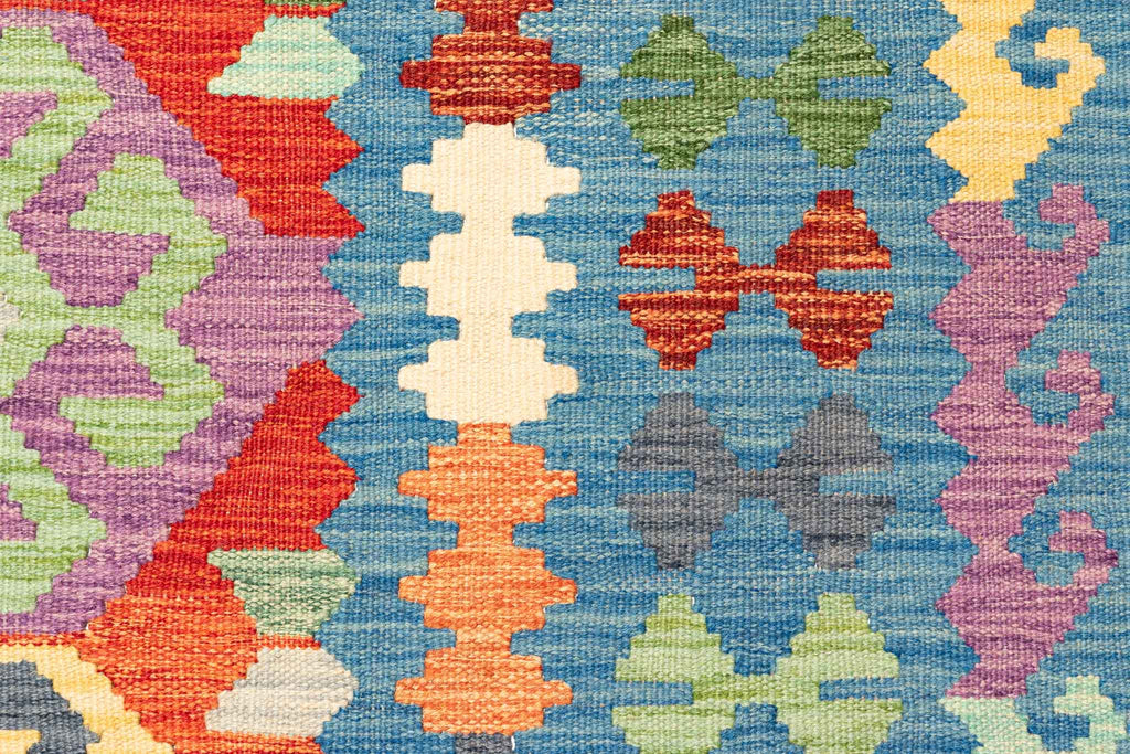 Handgewebter Kelim-Teppich aus Schurwolle, 194 × 292 cm