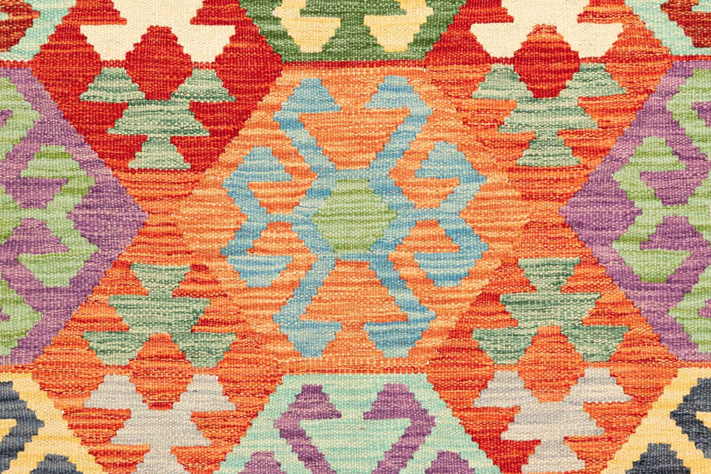 Handgewebter Kelim-Teppich aus Schurwolle, 194 × 292 cm