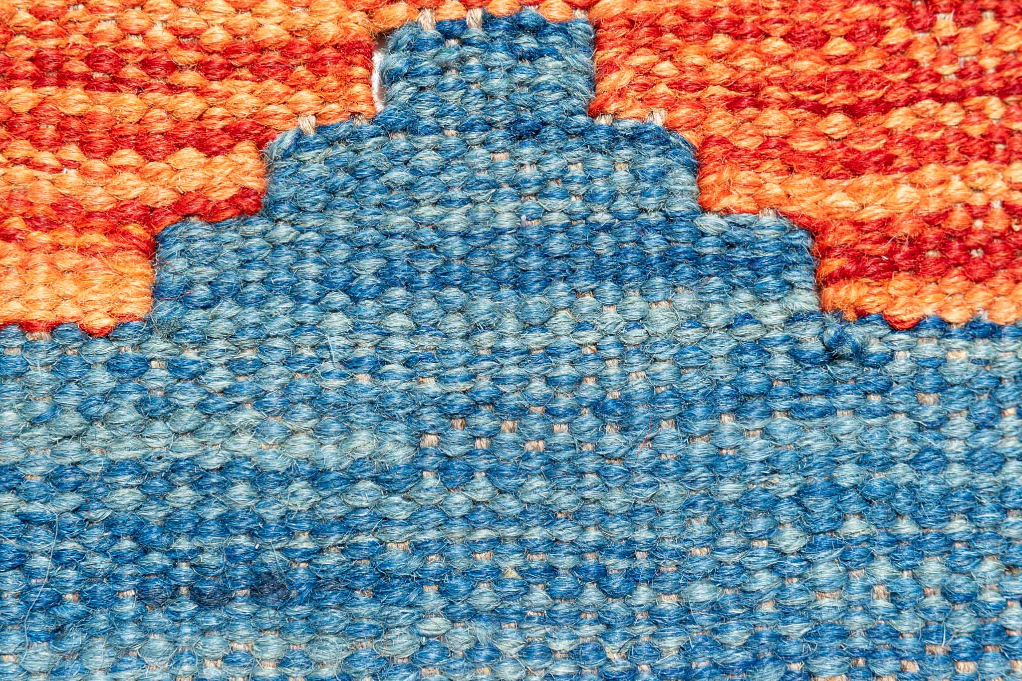 Handgewebter Kelim-Teppich aus Schurwolle, 194 × 292 cm
