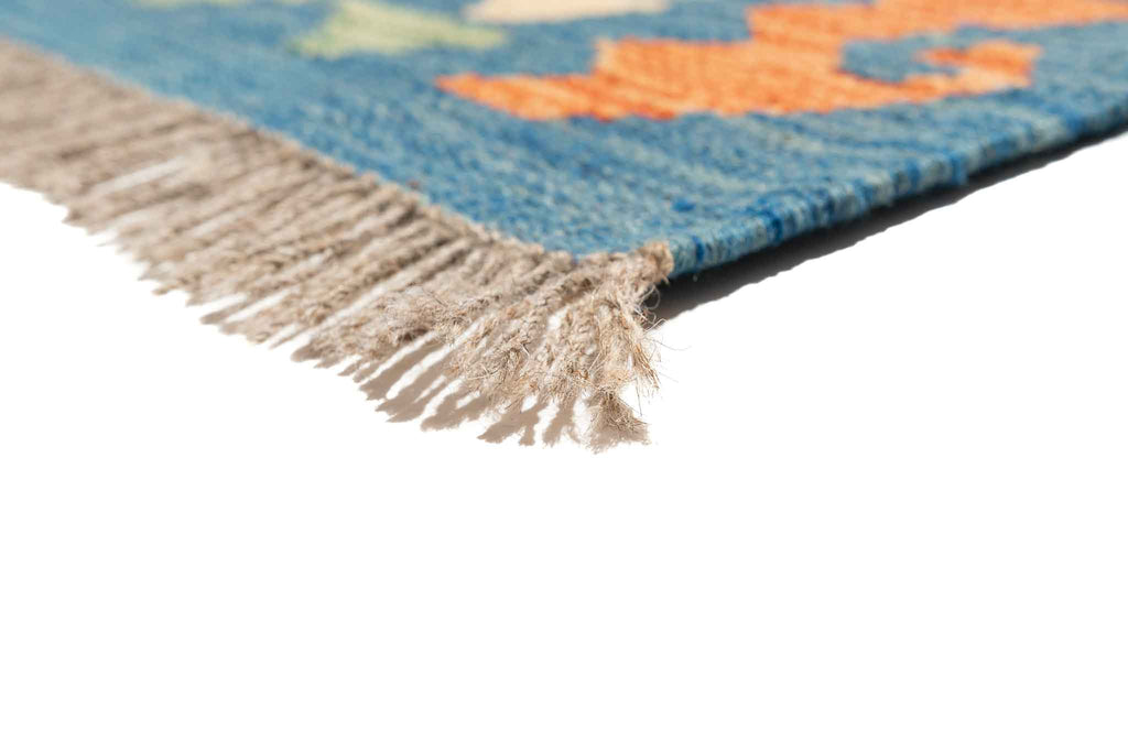 Handgewebter Kelim-Teppich aus Schurwolle, 194 × 292 cm