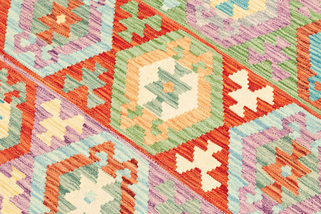 Handgewebter Kelim-Teppich aus Schurwolle, 200 × 292 cm