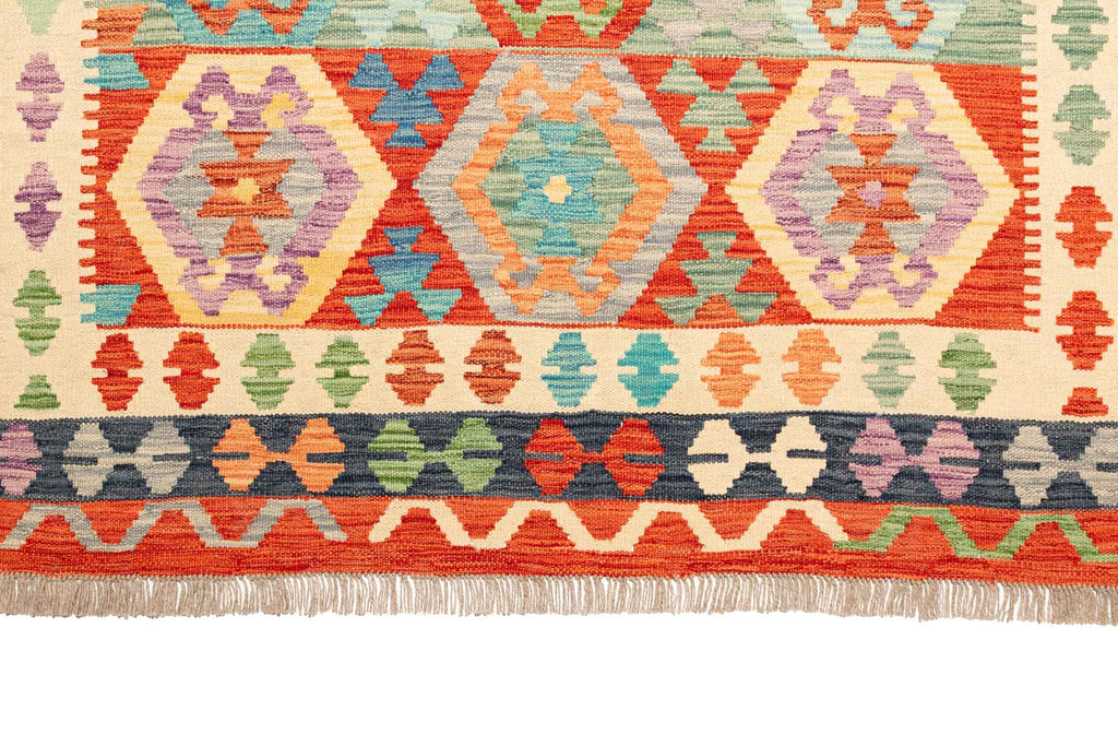 Handgewebter Kelim-Teppich aus Schurwolle, 200 × 292 cm