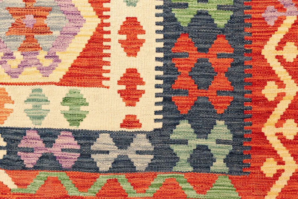Handgewebter Kelim-Teppich aus Schurwolle, 200 × 292 cm