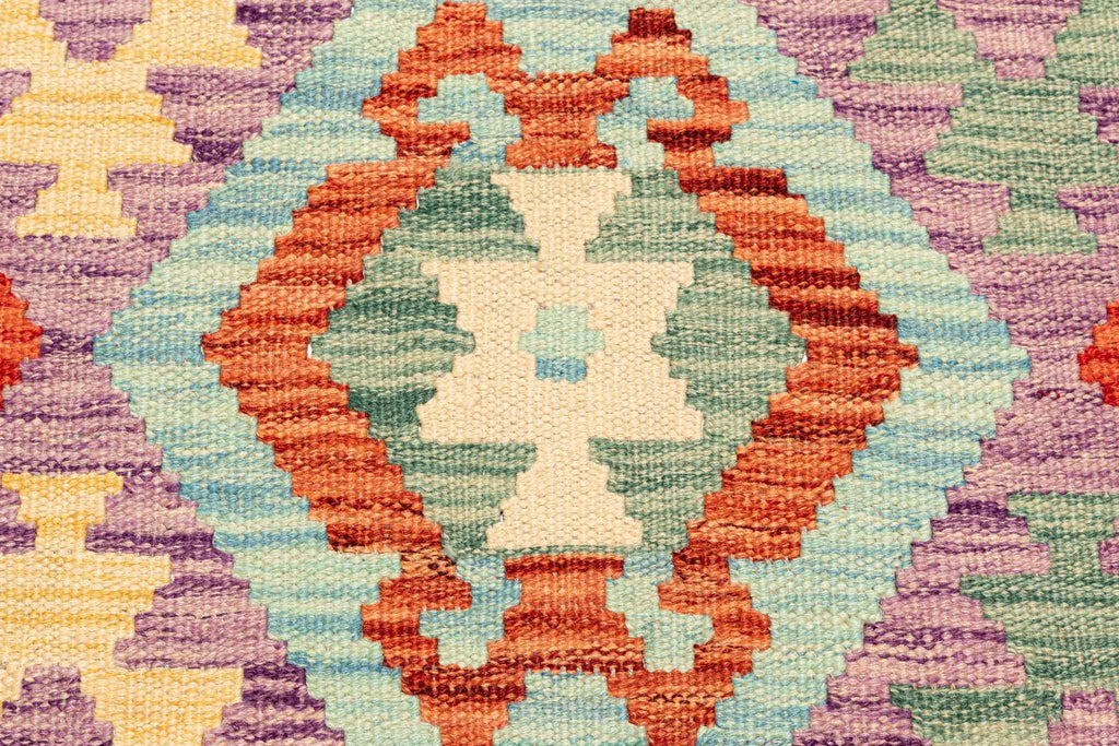 Handgewebter Kelim-Teppich aus Schurwolle, 200 × 292 cm