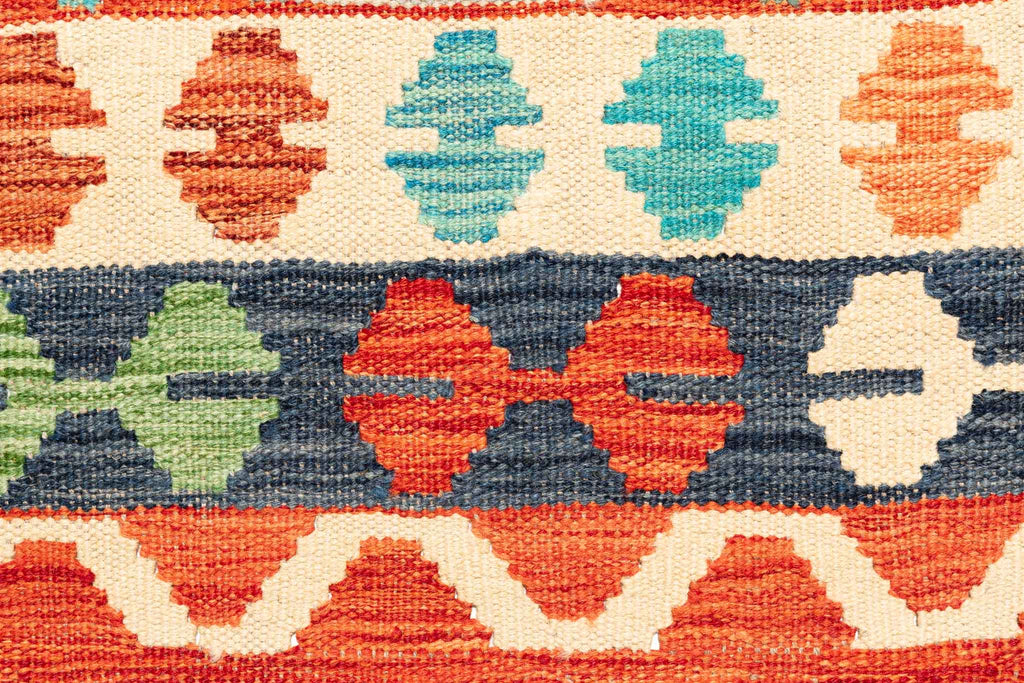 Handgewebter Kelim-Teppich aus Schurwolle, 200 × 292 cm