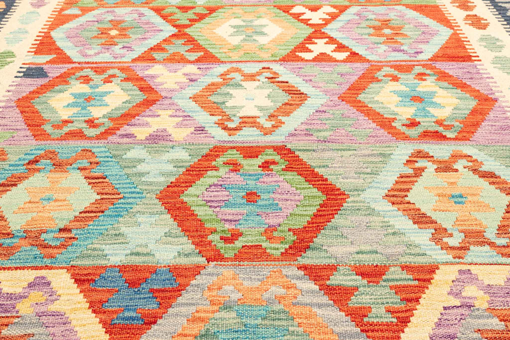 Handgewebter Kelim-Teppich aus Schurwolle, 200 × 292 cm