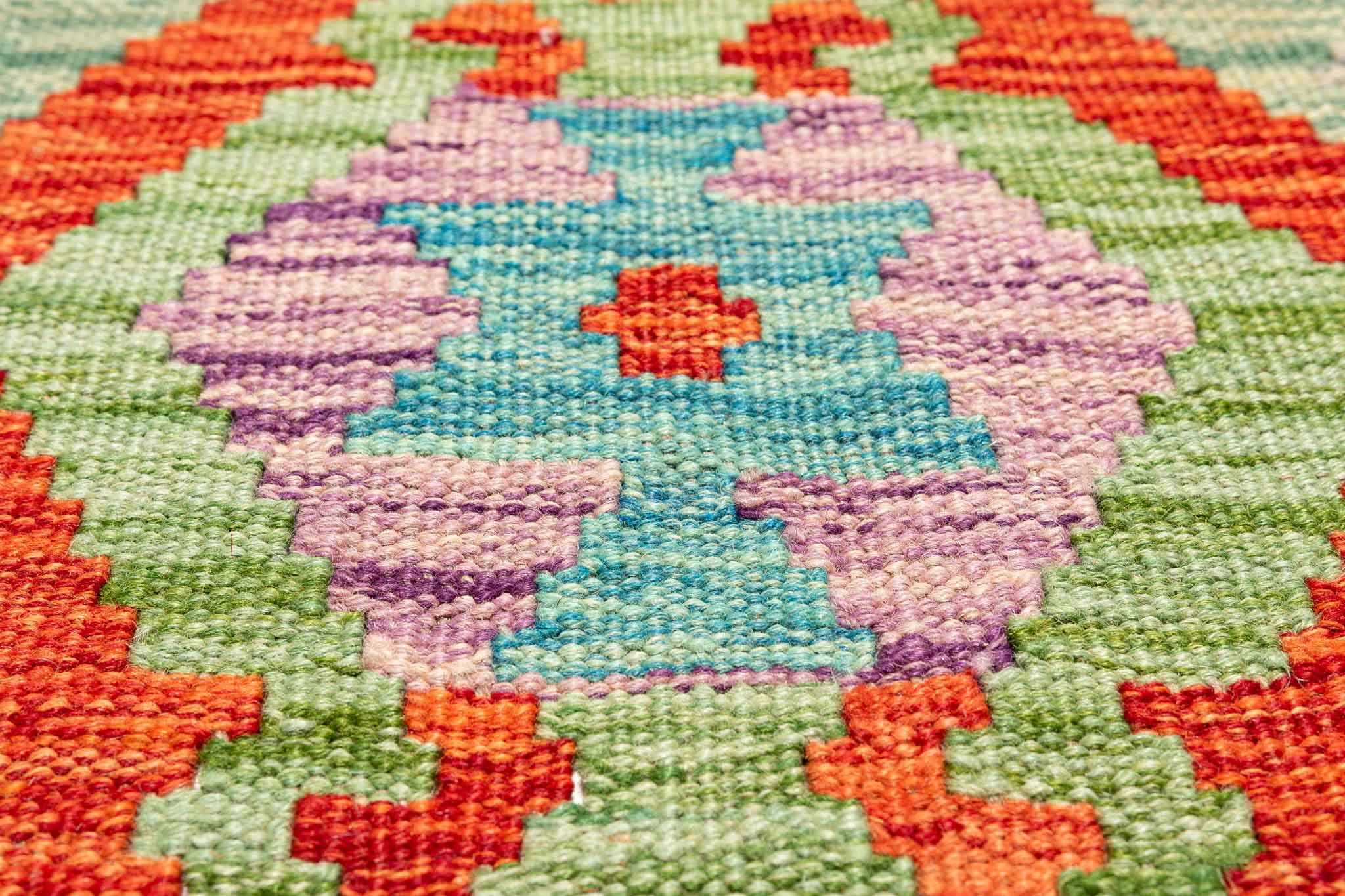 Handgewebter Kelim-Teppich aus Schurwolle, 200 × 292 cm