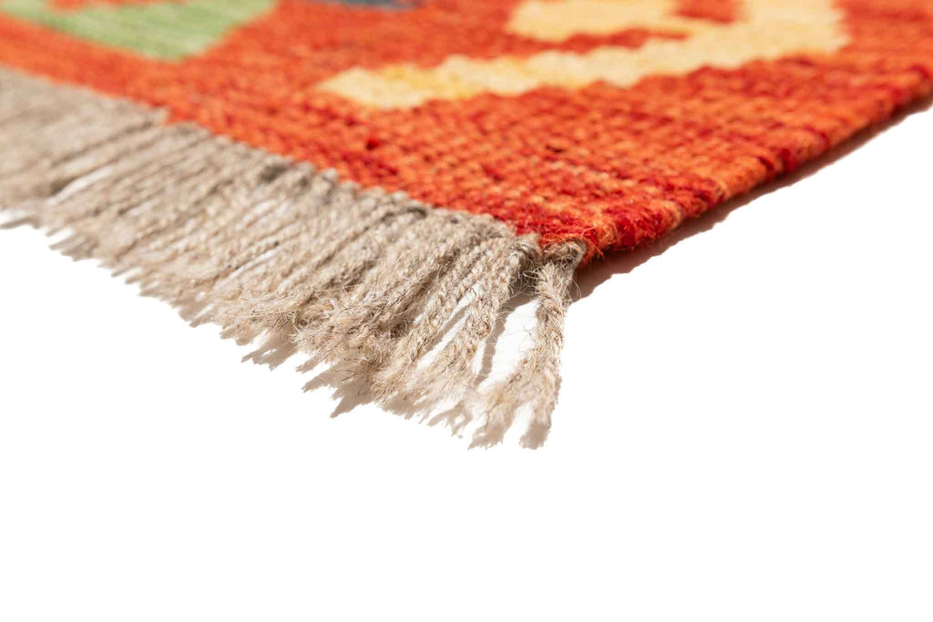 Handgewebter Kelim-Teppich aus Schurwolle, 200 × 292 cm