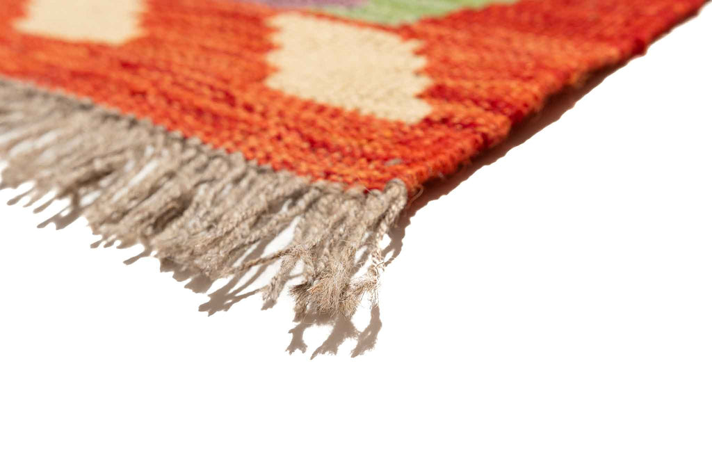 Handgewebter Kelim-Teppich aus Schurwolle, 204 × 299 cm