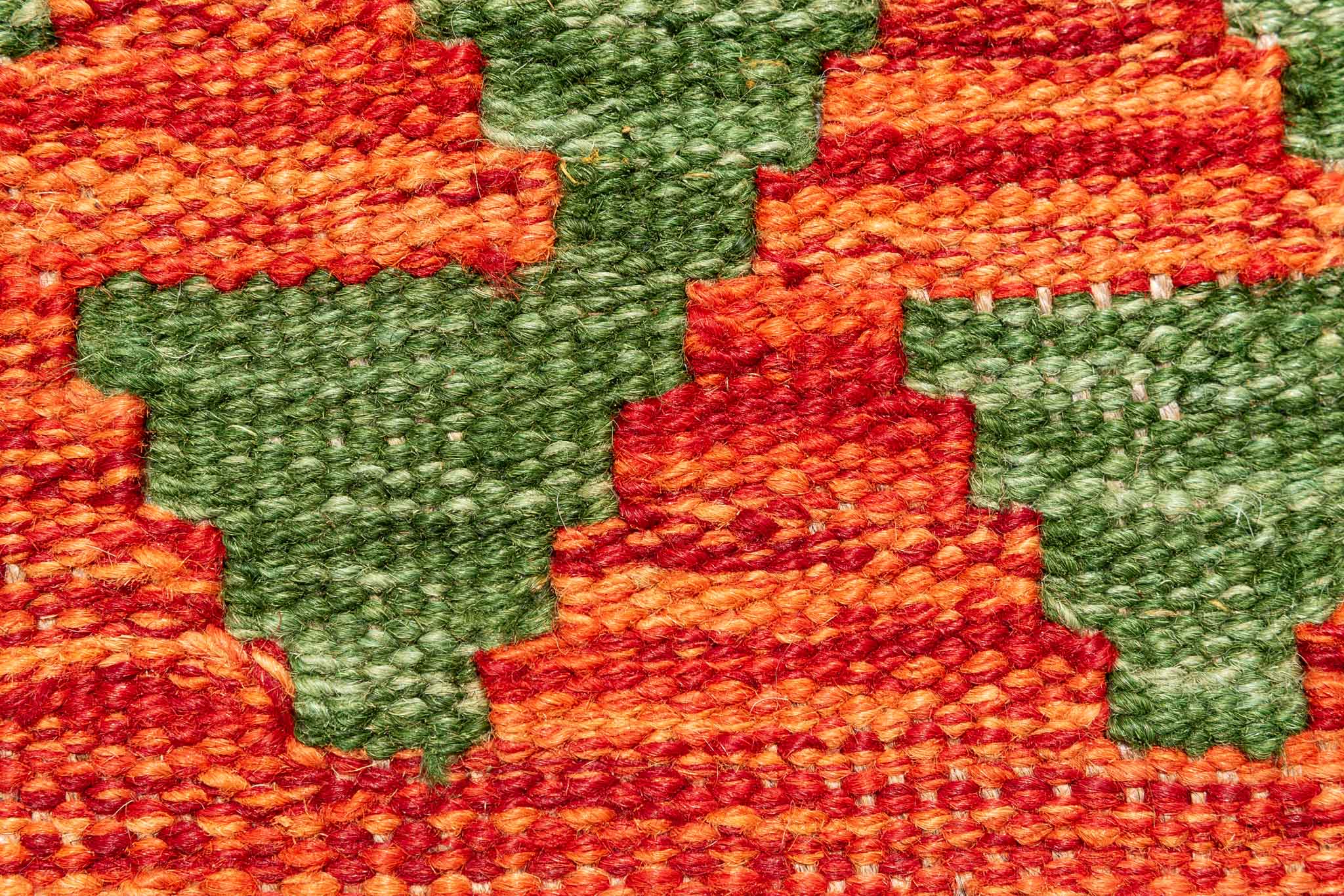 Handgewebter Kelim-Teppich aus Schurwolle, 204 × 299 cm