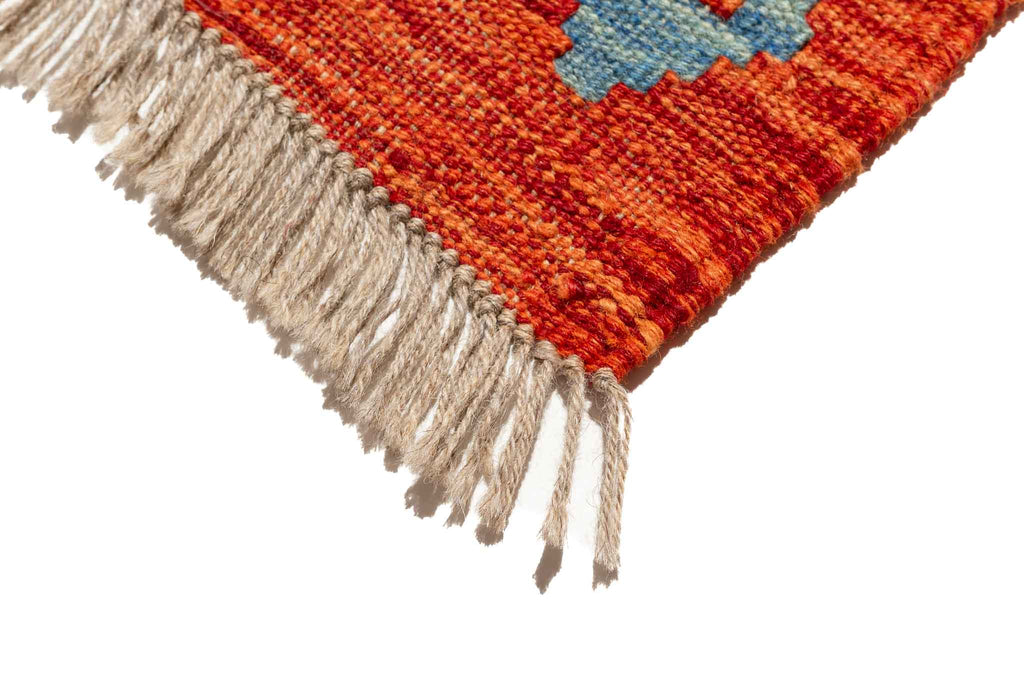 Handgewebter Kelim-Teppich aus Schurwolle, 204 × 299 cm