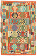 Handgewebter Kelim-Teppich aus Schurwolle, 200 × 300 cm