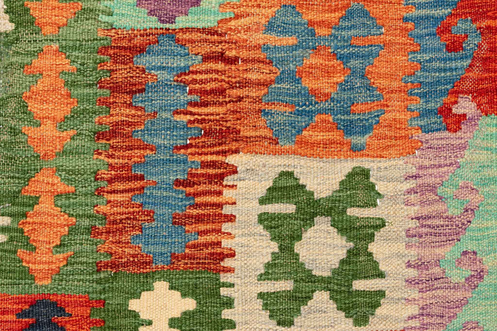 Handgewebter Kelim-Teppich aus Schurwolle, 200 × 300 cm