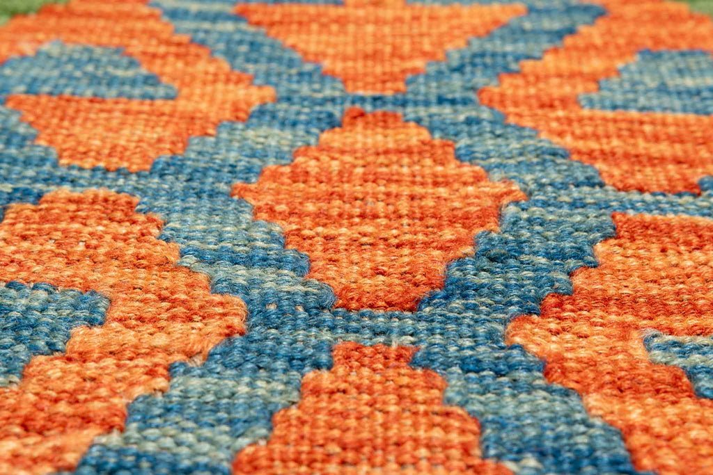 Handgewebter Kelim-Teppich aus Schurwolle, 200 × 300 cm
