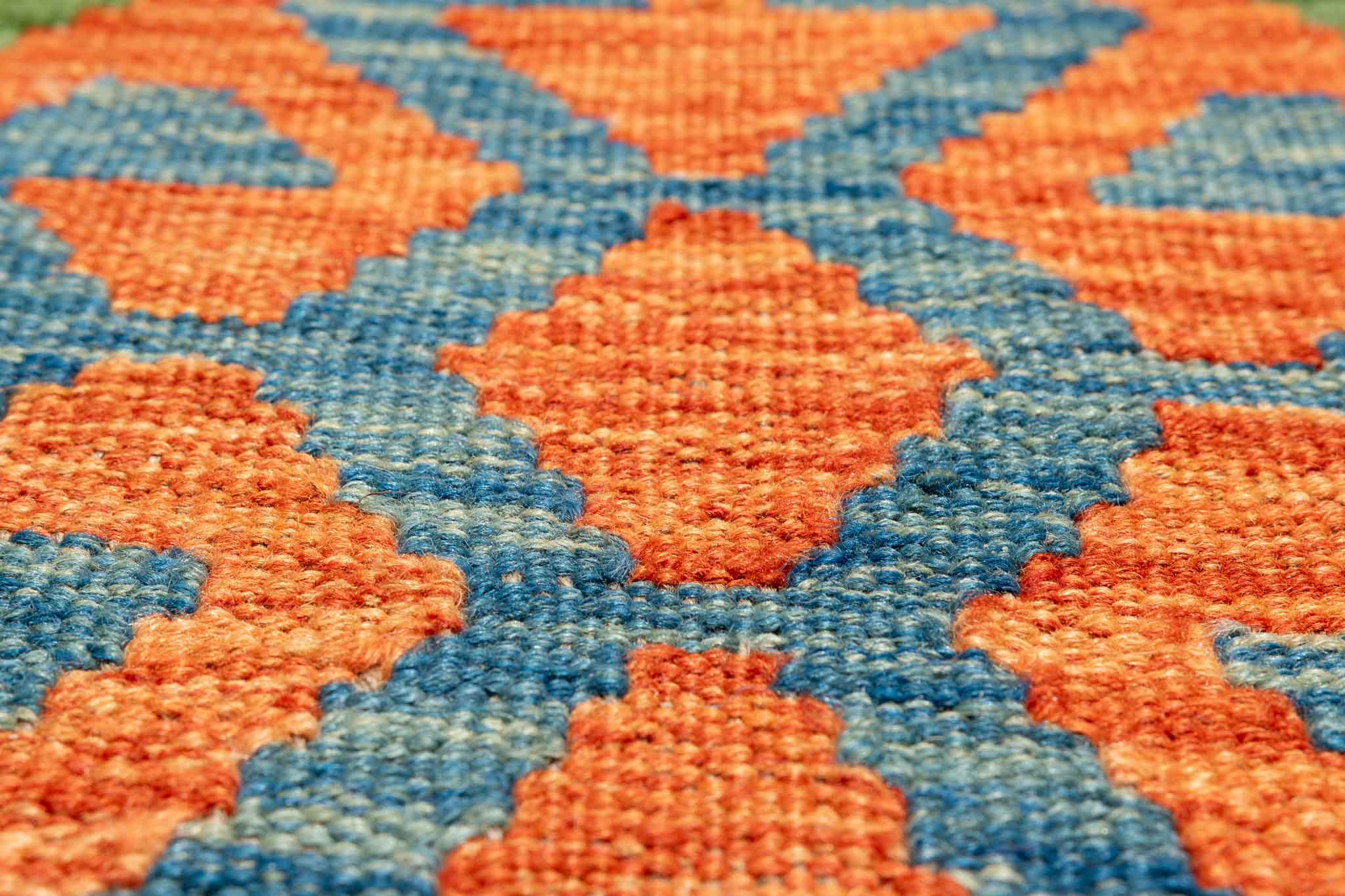 Handgewebter Kelim-Teppich aus Schurwolle, 200 × 300 cm