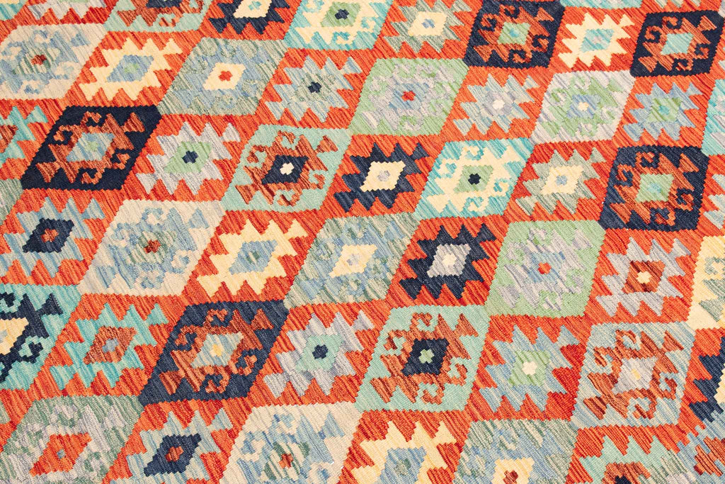 Handgewebter Kelim-Teppich aus Schurwolle, 258 × 345 cm