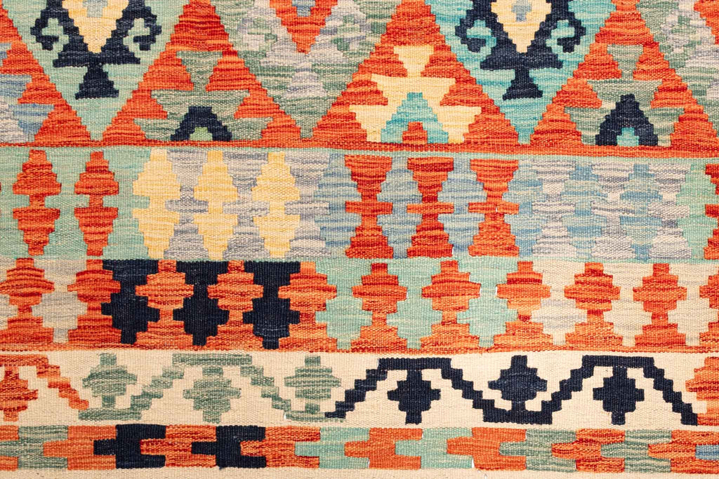 Handgewebter Kelim-Teppich aus Schurwolle, 258 × 345 cm