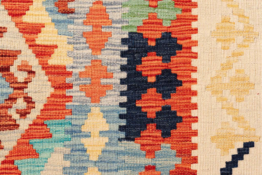 Handgewebter Kelim-Teppich aus Schurwolle, 258 × 345 cm