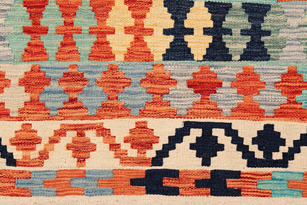Handgewebter Kelim-Teppich aus Schurwolle, 258 × 345 cm
