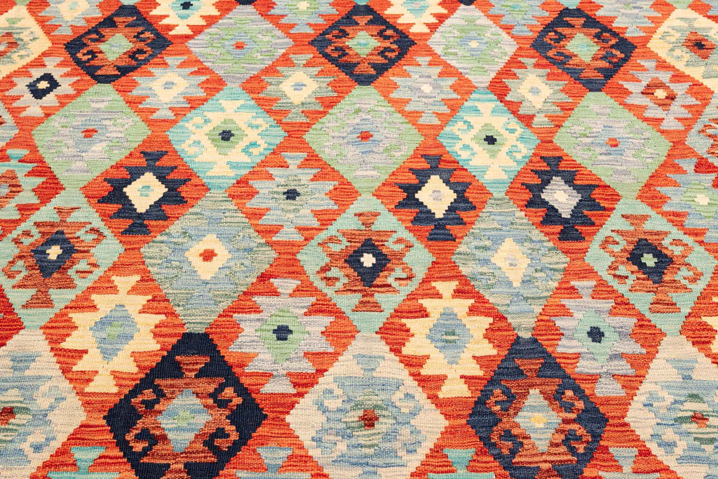 Handgewebter Kelim-Teppich aus Schurwolle, 258 × 345 cm