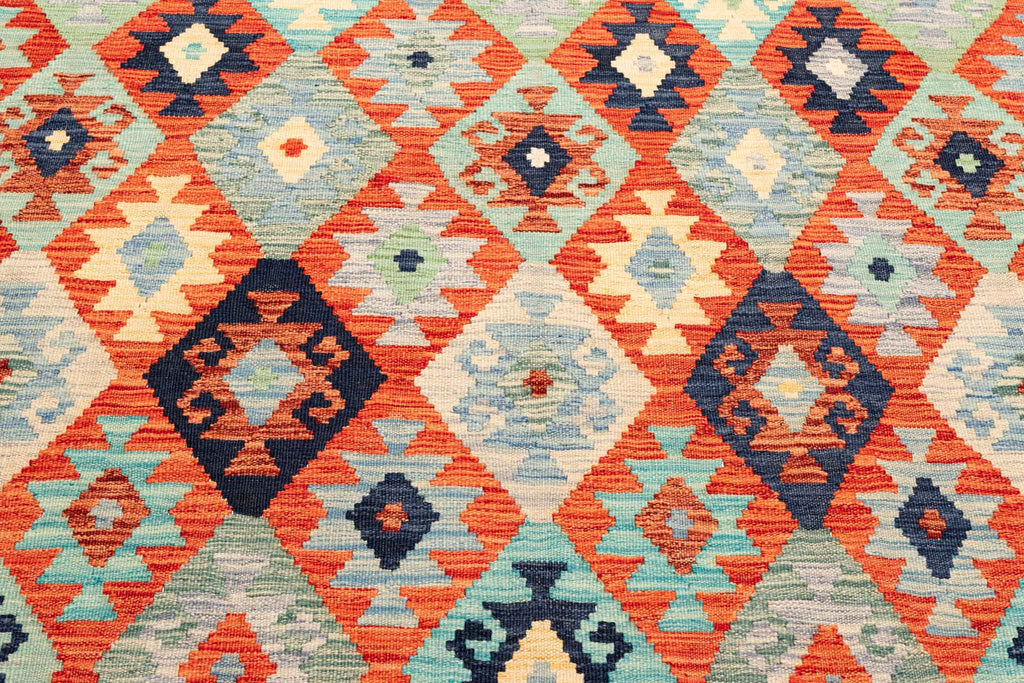 Handgewebter Kelim-Teppich aus Schurwolle, 258 × 345 cm