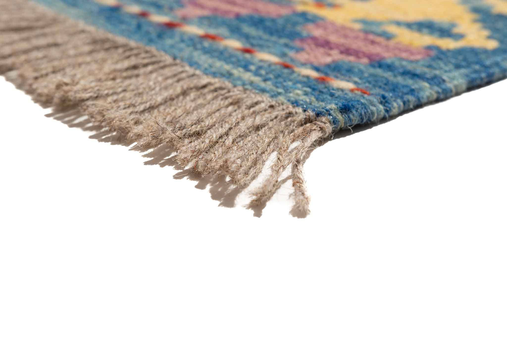 Handgewebter Kelim-Teppich aus Schurwolle, 84 × 290 cm