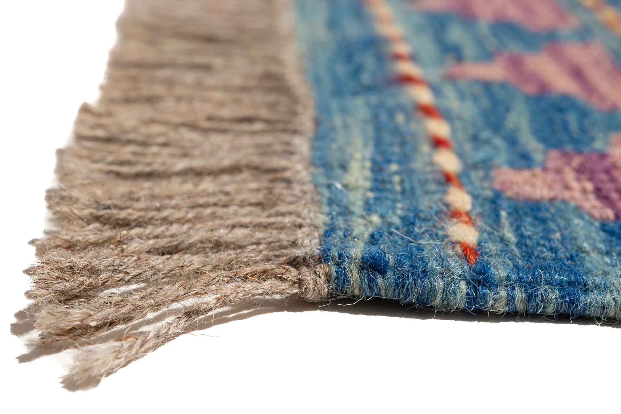 Handgewebter Kelim-Teppich aus Schurwolle, 84 × 290 cm