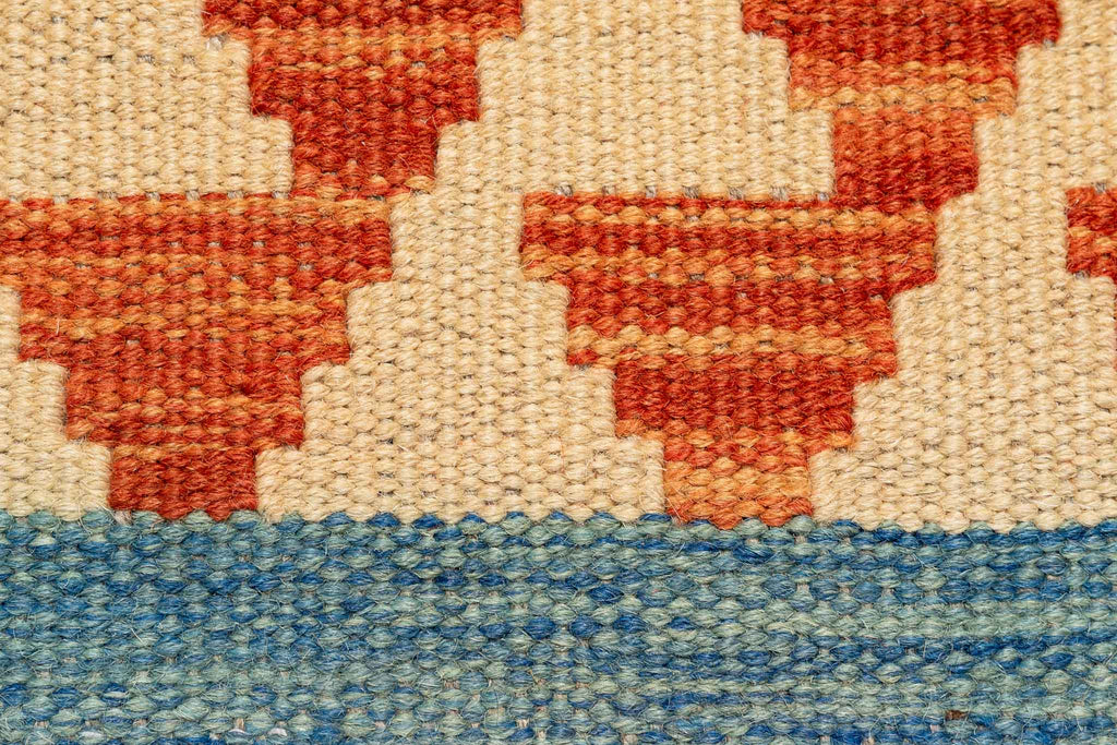 Handgewebter Kelim-Teppich aus Schurwolle, 88 × 294 cm