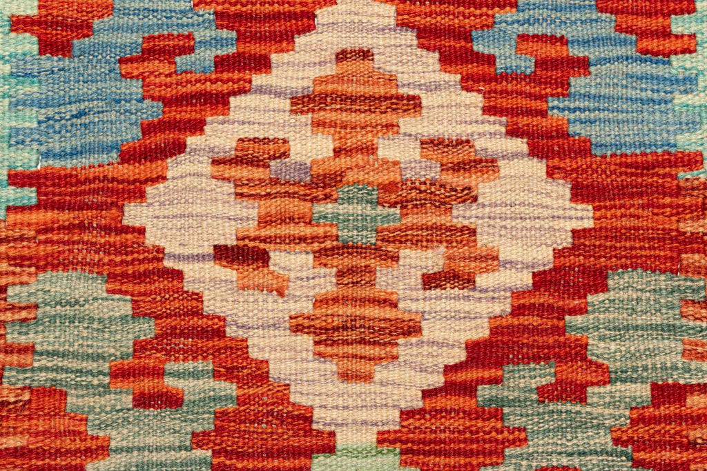 Handgewebter Kelim-Teppich aus Schurwolle, 83 × 292 cm