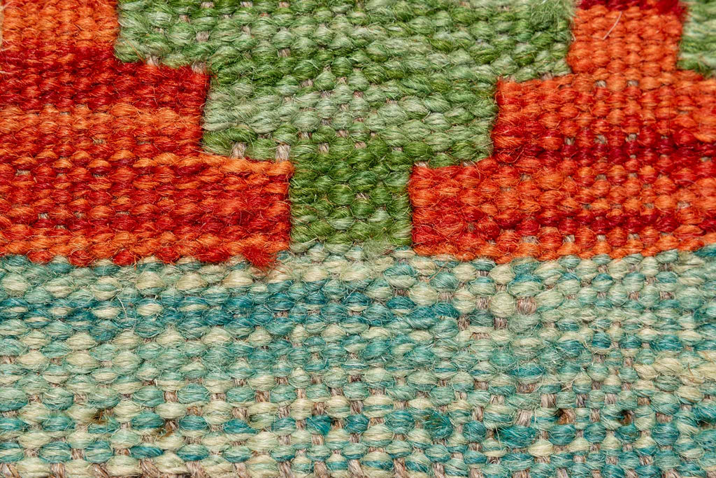 Handgewebter Kelim-Teppich aus Schurwolle, 83 × 292 cm