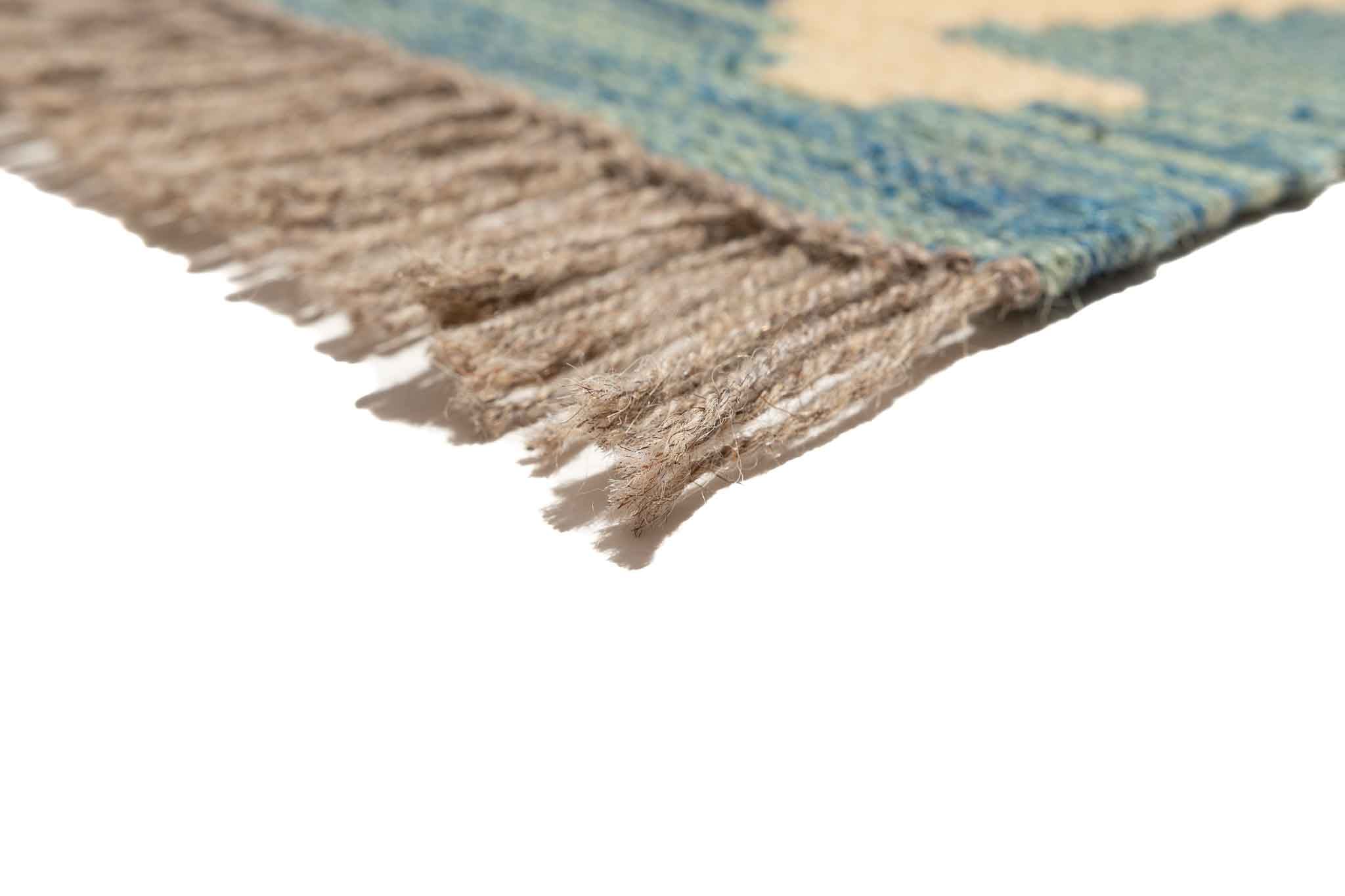Handgewebter Kelim-Teppich aus Schurwolle, 75 × 295 cm