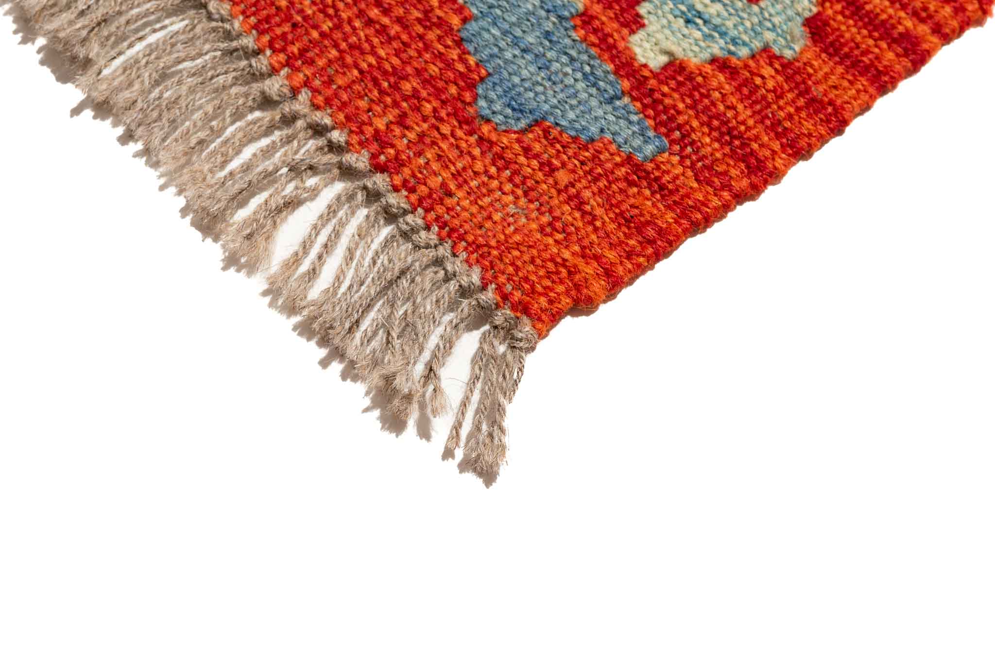 Handgewebter Kelim-Teppich aus Schurwolle, 79 × 305 cm