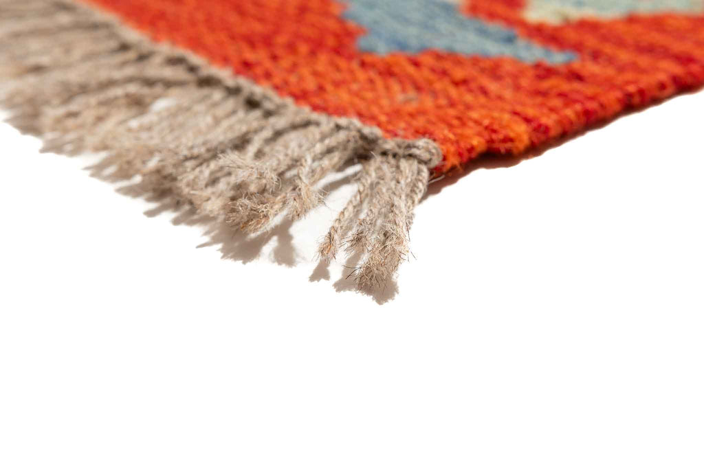Handgewebter Kelim-Teppich aus Schurwolle, 79 × 305 cm