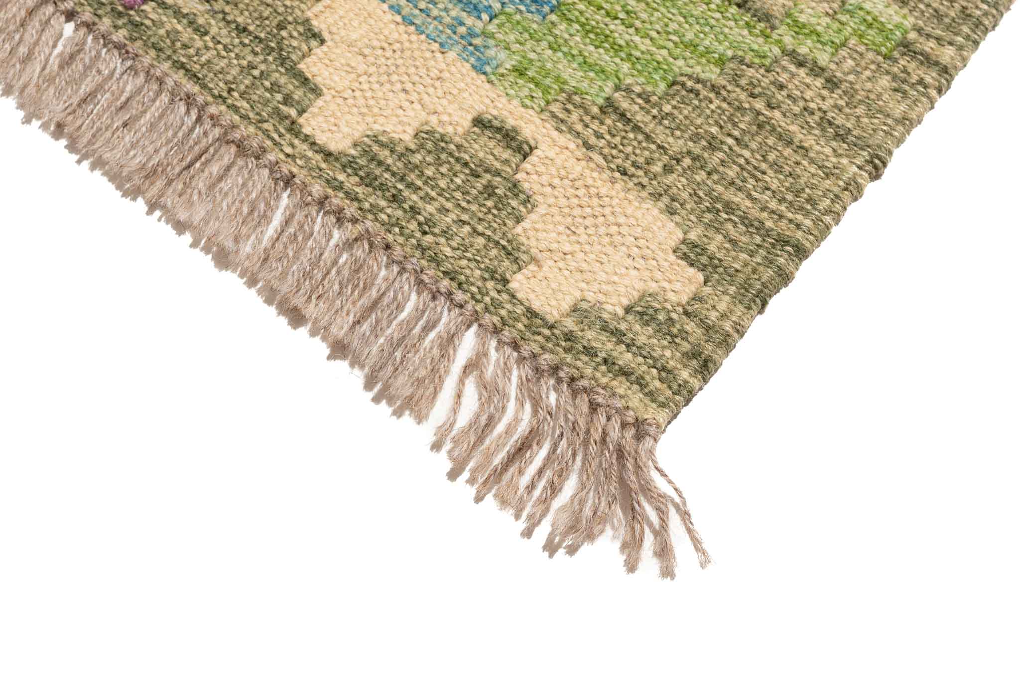 Handgewebter Kelim-Teppich aus Schurwolle, 83 × 288 cm