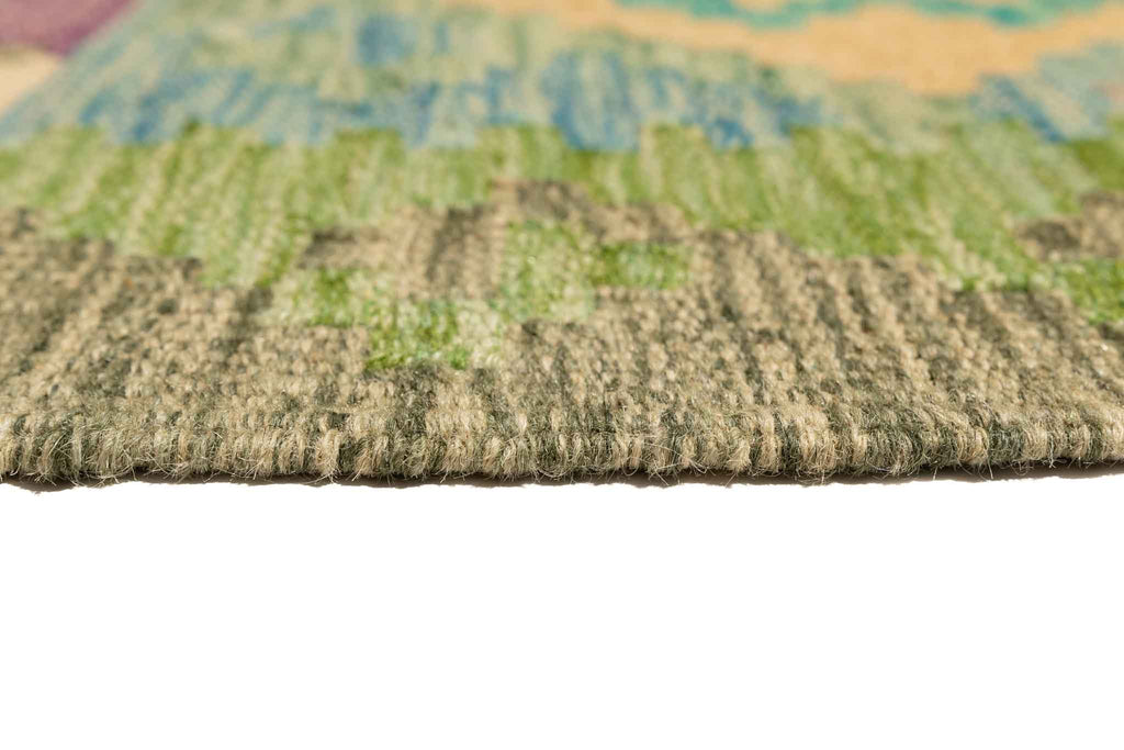 Handgewebter Kelim-Teppich aus Schurwolle, 83 × 288 cm