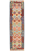 Handgewebter Kelim-Teppich aus Schurwolle, 86 × 297 cm