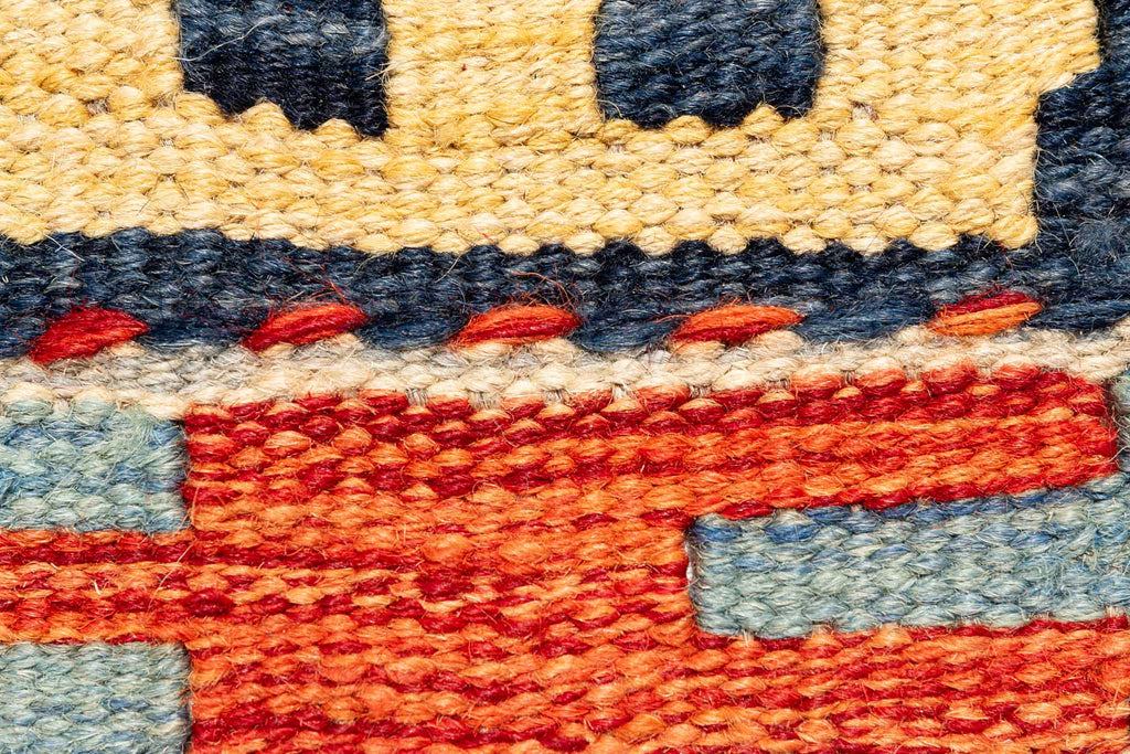 Handgewebter Kelim-Teppich aus Schurwolle, 86 × 297 cm