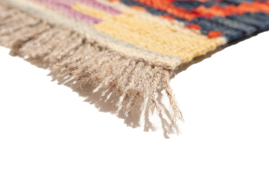 Handgewebter Kelim-Teppich aus Schurwolle, 86 × 297 cm