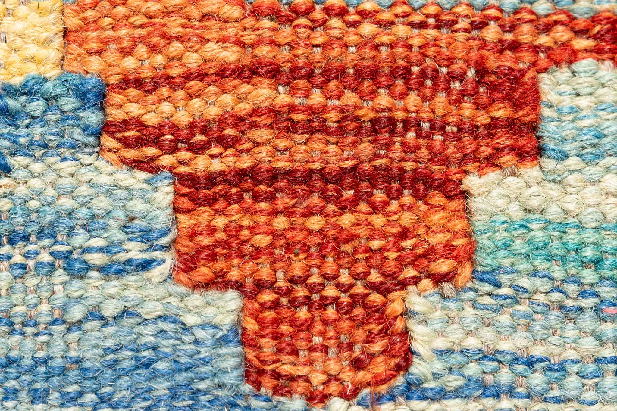 Handgewebter Kelim-Teppich aus Schurwolle, 81 × 289 cm