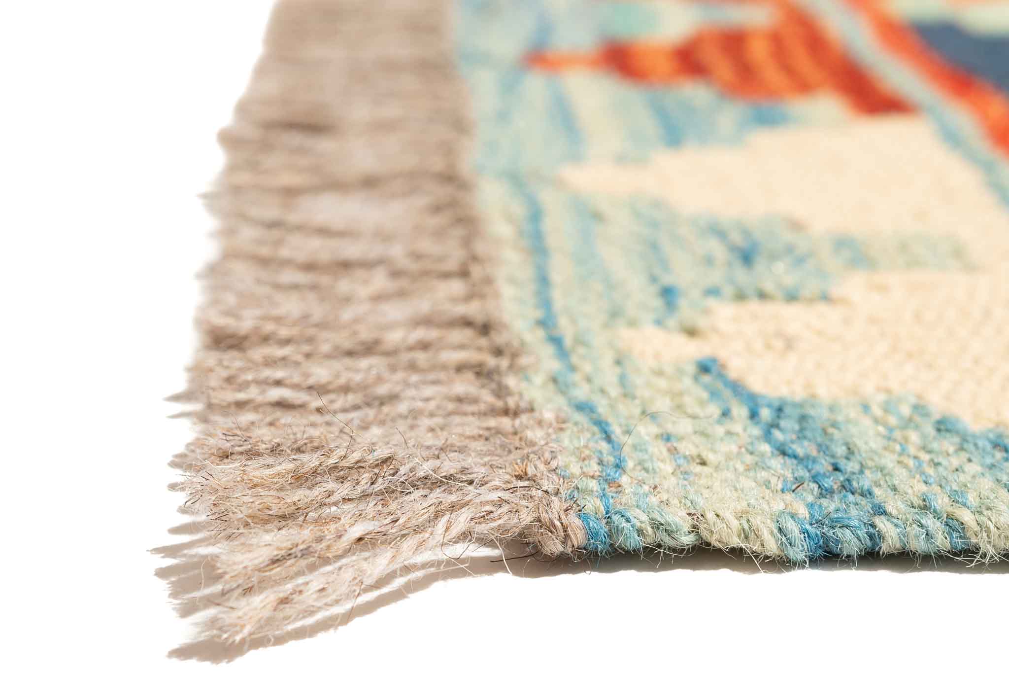 Handgewebter Kelim-Teppich aus Schurwolle, 81 × 289 cm