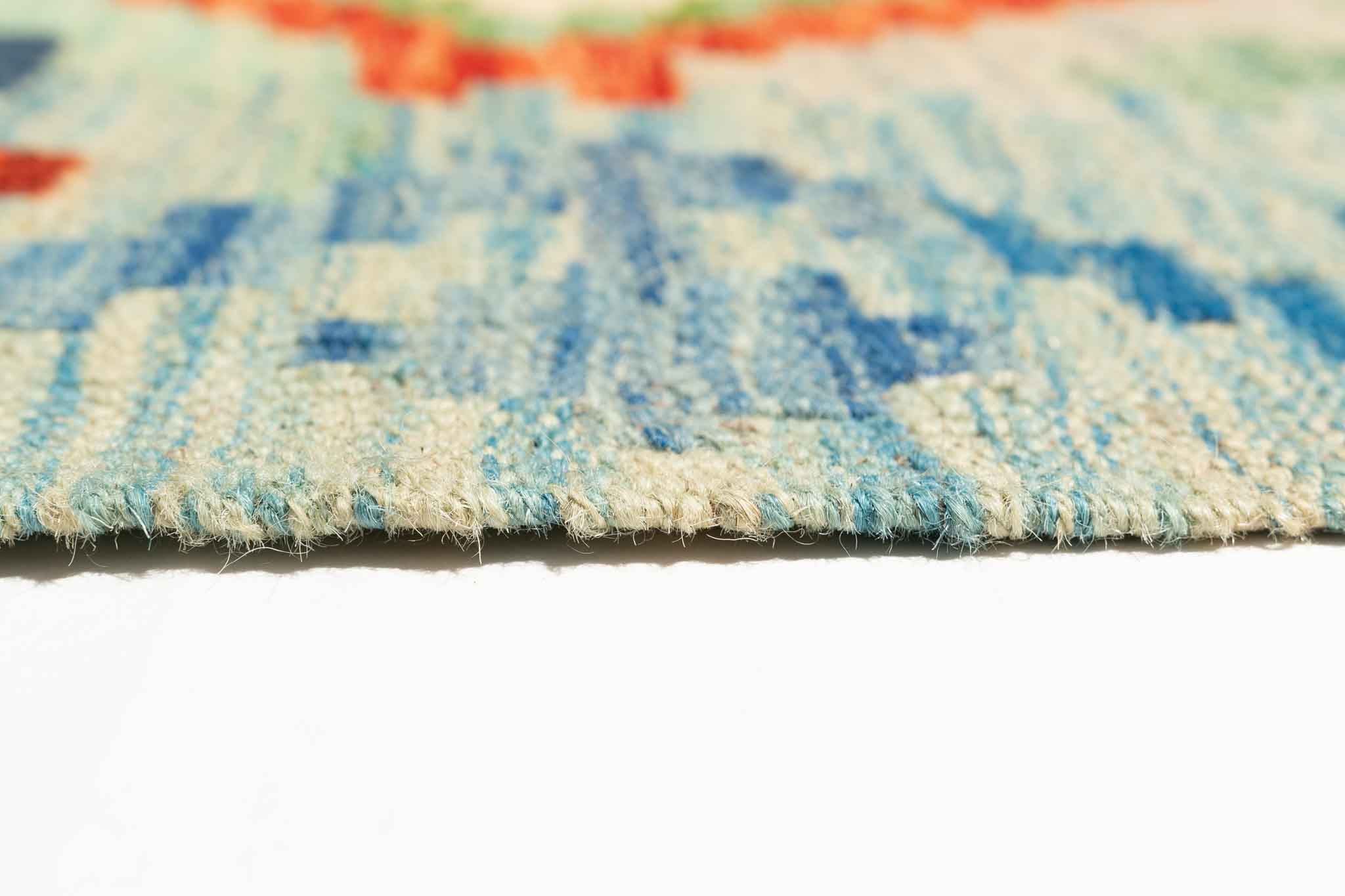 Handgewebter Kelim-Teppich aus Schurwolle, 81 × 289 cm