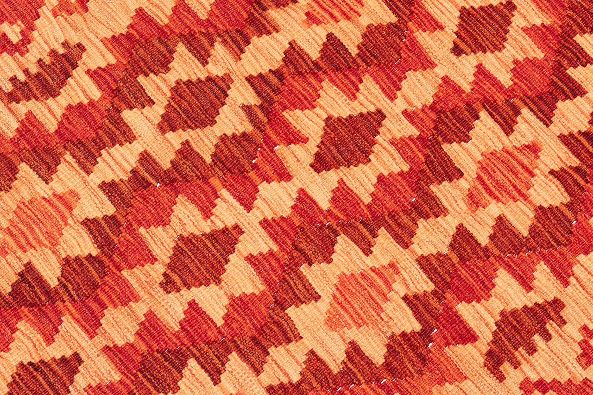 Handgewebter Kelim-Teppich aus Schurwolle, 80 × 291 cm