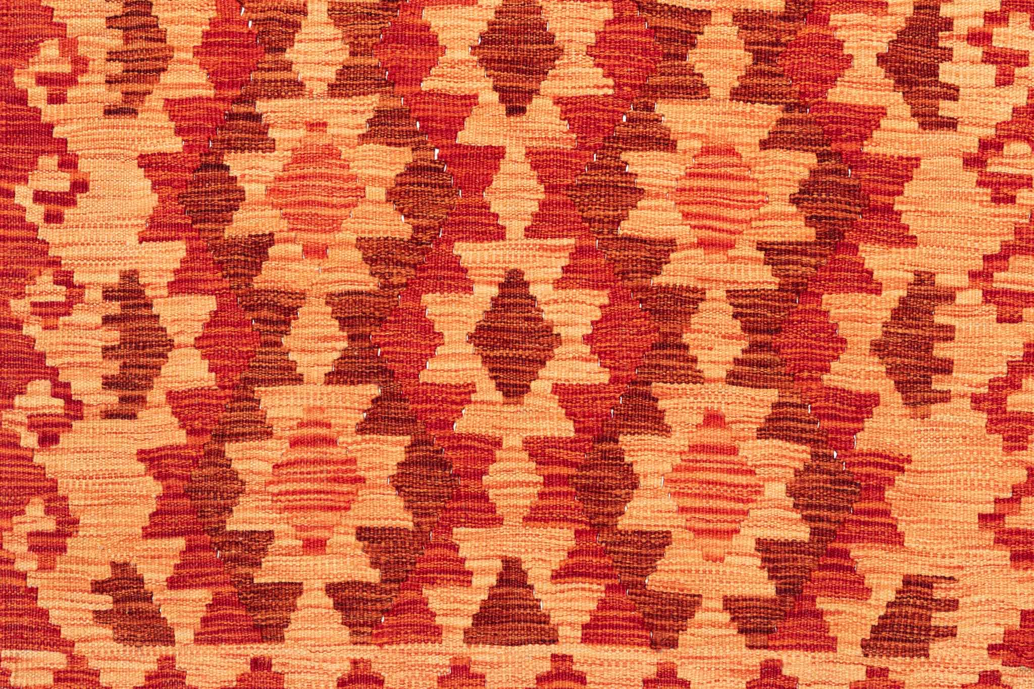 Handgewebter Kelim-Teppich aus Schurwolle, 80 × 291 cm