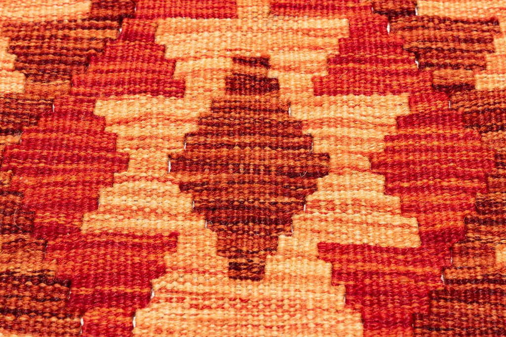 Handgewebter Kelim-Teppich aus Schurwolle, 80 × 291 cm
