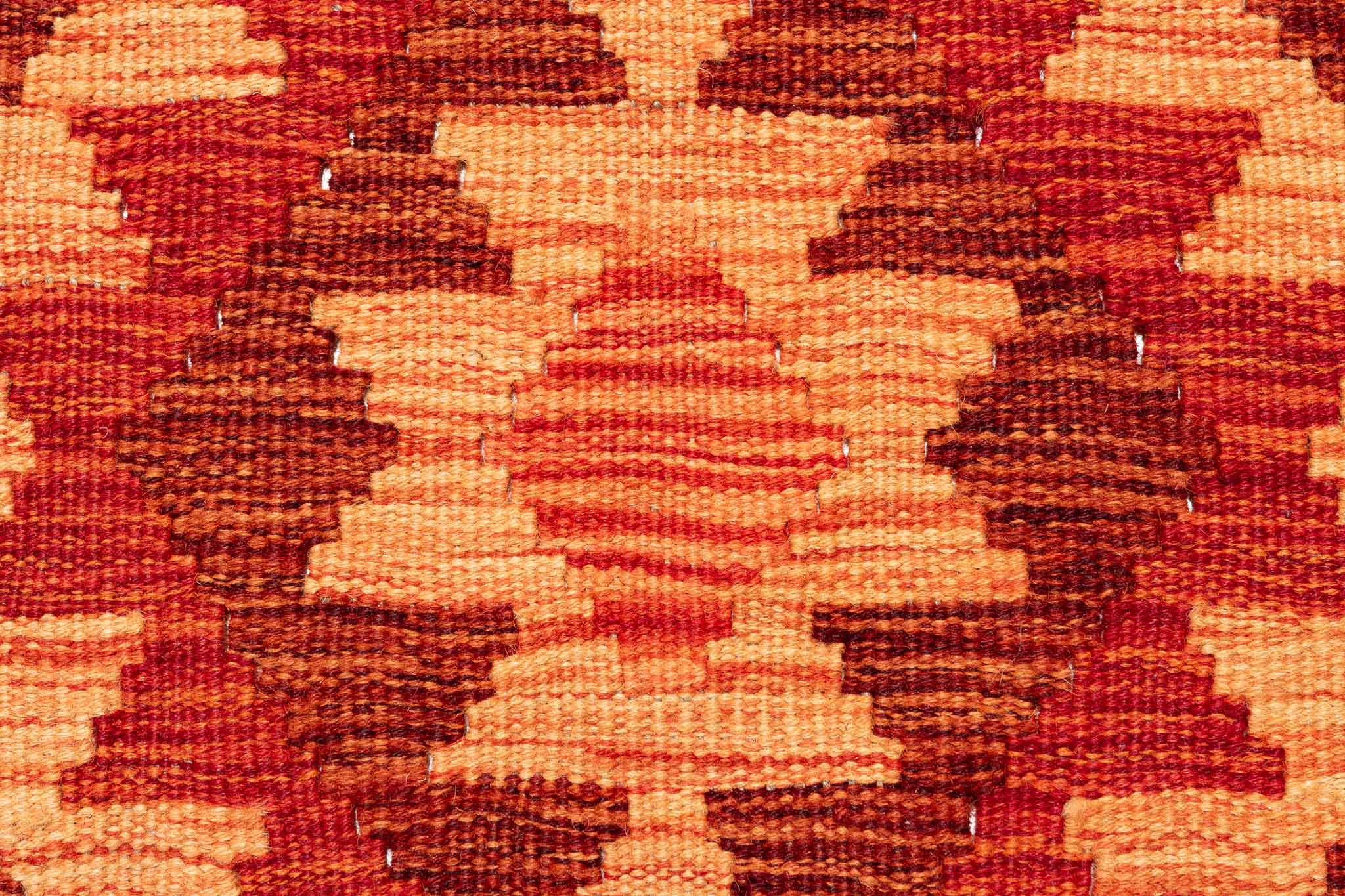 Handgewebter Kelim-Teppich aus Schurwolle, 80 × 291 cm