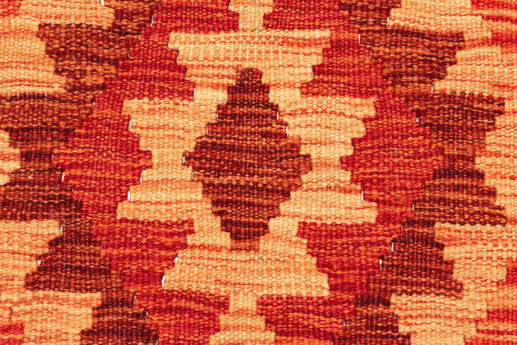 Handgewebter Kelim-Teppich aus Schurwolle, 80 × 291 cm