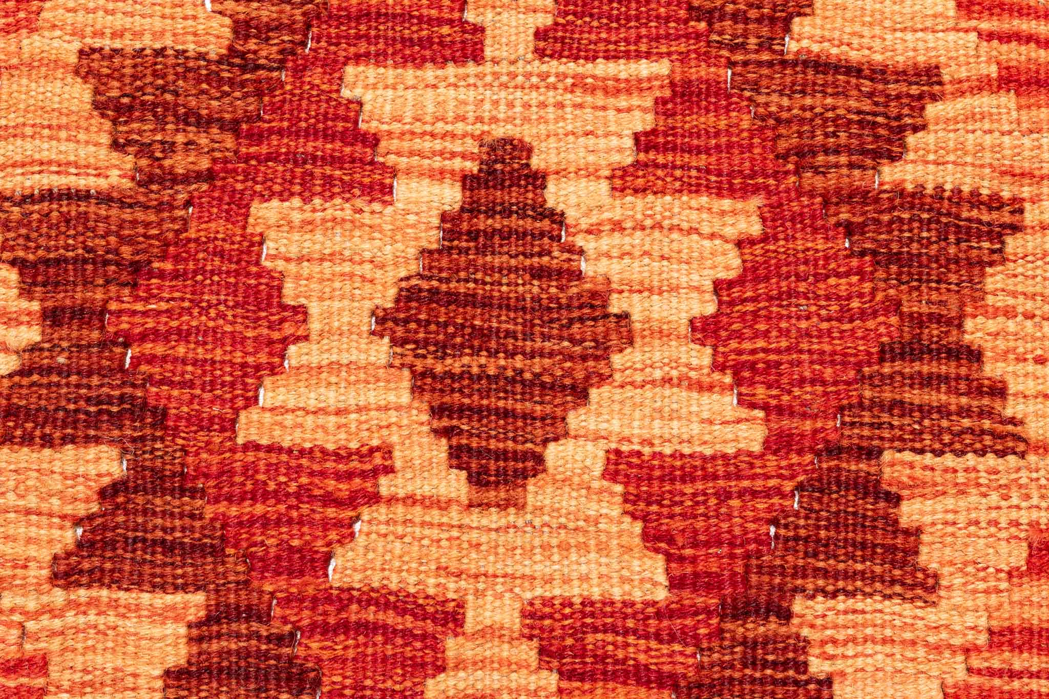Handgewebter Kelim-Teppich aus Schurwolle, 80 × 291 cm