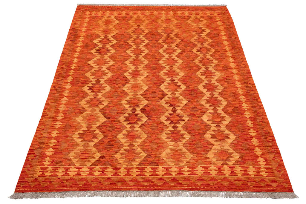 Handgewebter Kelim-Teppich aus Schurwolle, 166 × 239 cm